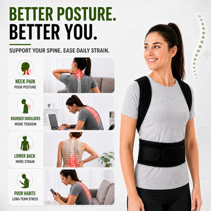 Adjustable Posture Corrector Brace for Upper & Lower Spinal Support – Breathable Harness Design for Men & Women