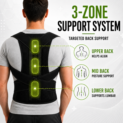 Adjustable Posture Corrector Brace for Upper & Lower Spinal Support – Breathable Harness Design for Men & Women