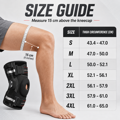 Hinged Knee Brace with Dual-Side Stabilizers – Adjustable Compression Support for Men & Women, Open Patella Design for Running, Sports &