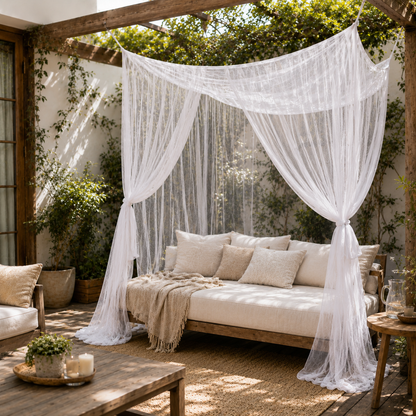 Spacious Hanging Bed Canopy Net | Tall Box-Style Insect Barrier for Double Beds & Camping | 87×79×79 in Interior | White or Black Mesh