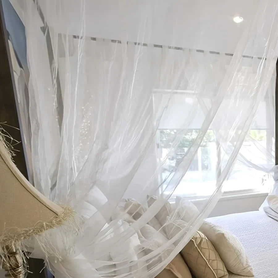 Spacious Hanging Bed Canopy Net | Tall Box-Style Insect Barrier for Double Beds & Camping | 87×79×79 in Interior | White or Black Mesh