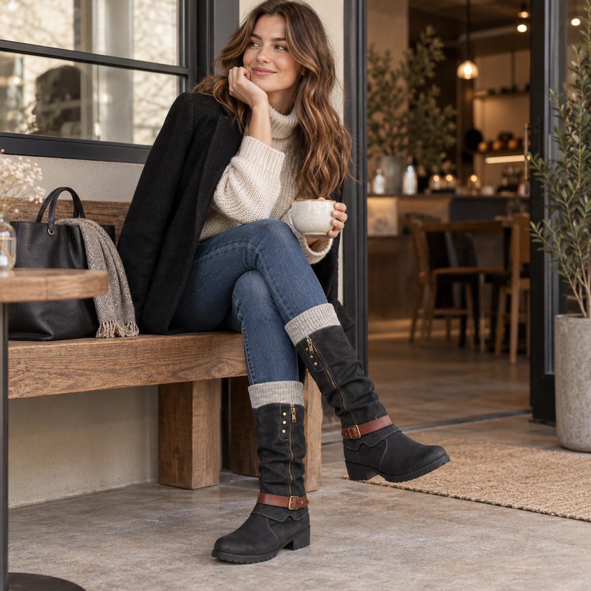 Insulated Mid-Calf Winter Boots with Arch Support for Women & Men – Side Zip Entry, Non-Slip Sole, Cold Weather Footwear