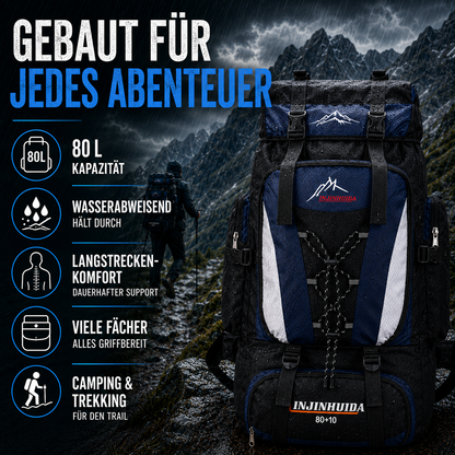 80L Hiking Backpack for Multi-Day Trips – Water-Resistant Trekking Pack with Breathable Support & Quick-Access Pockets for Camping