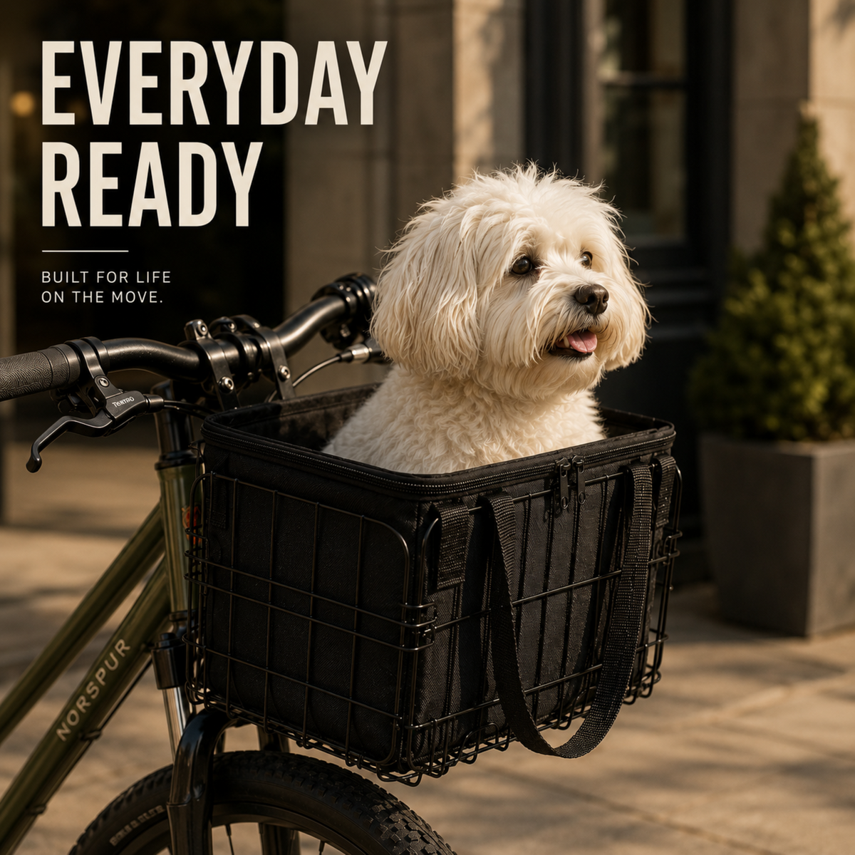 Collapsible Wire Bicycle Cargo Carrier with Waterproof Liner – Front or Rear Mount for Errands, Groceries & Pets