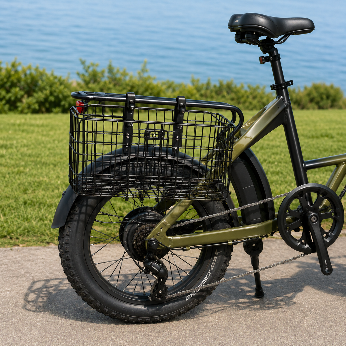 Collapsible Wire Bicycle Cargo Carrier with Waterproof Liner – Front or Rear Mount for Errands, Groceries & Pets