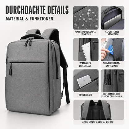 Water-Resistant Commuter Backpack with Padded Laptop Compartment for Work & Travel