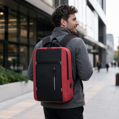 Waterproof Laptop Backpack with USB Charging Port – Padded Compartment for 15.6 Inch Notebook – Commuter Daypack for Work School Travel