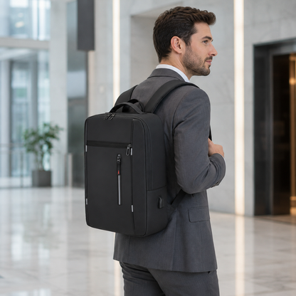 Waterproof Laptop Backpack with USB Charging Port – Padded Compartment for 15.6 Inch Notebook – Commuter Daypack for Work School Travel