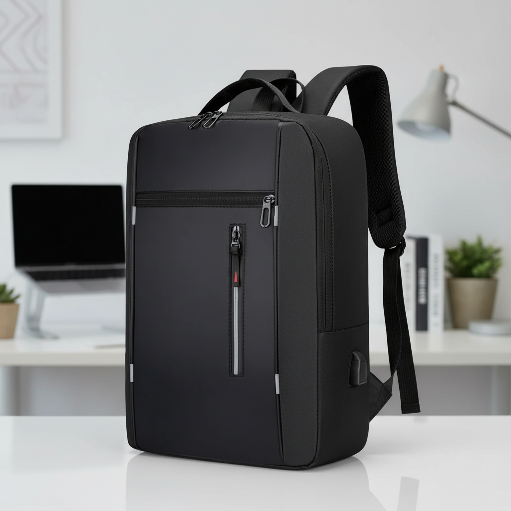 Waterproof Laptop Backpack with USB Charging Port – Padded Compartment for 15.6 Inch Notebook – Commuter Daypack for Work School Travel