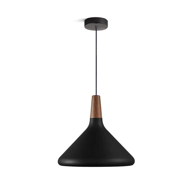 Hanging Drop Ceiling Fixture Wood Metal Shade Adjustable Cord 7-15 inch Diameter for Kitchen Island Dining Room E26 Socket Modern Farmhouse