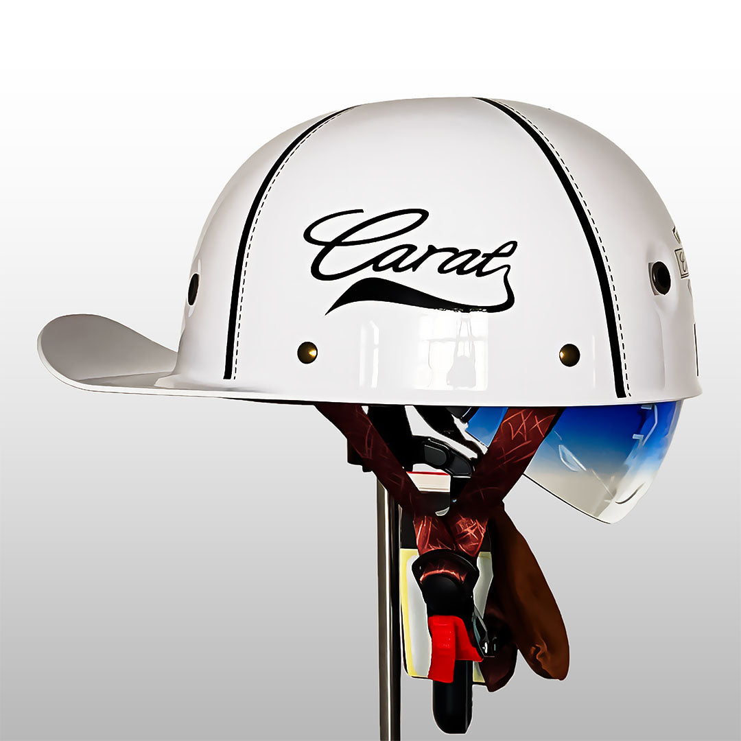 Half-Shell Motorcycle Helmet DOT ECE Certified ABS Cap-Style Urban Street Bike Riding Headgear with Removable Sun Visor & Quick-Release
