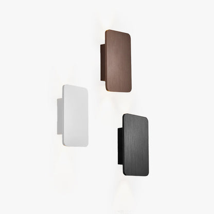Rectangular Metal LED Wall Sconce for Bedroom & Living Room – Modern Hardwired Indoor Lighting Fixture with Warm Glow in Gold Black White Gr