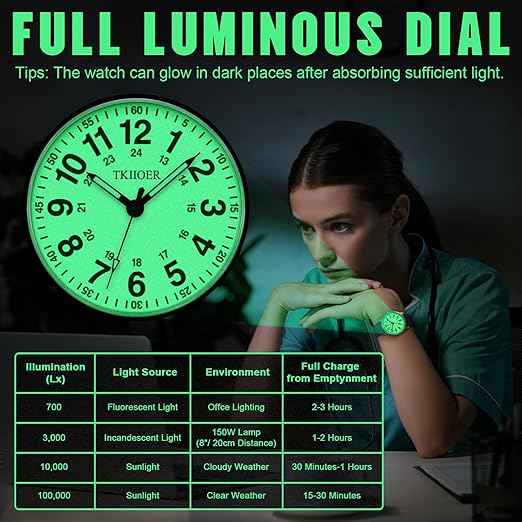 Ortekor Nurses Watch with Luminous Dial & Second Hand | Waterproof Design for Accurate Timekeeping