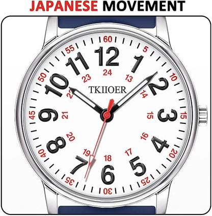 Ortekor Nurses Watch with Luminous Dial & Second Hand | Waterproof Design for Accurate Timekeeping