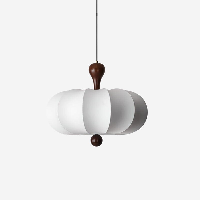 Fabric Drum Pendant Ceiling Light with Wood Accent for Dining Room and Kitchen Island – Soft White Pleated Shade, Modern Minimalist Drop Fix