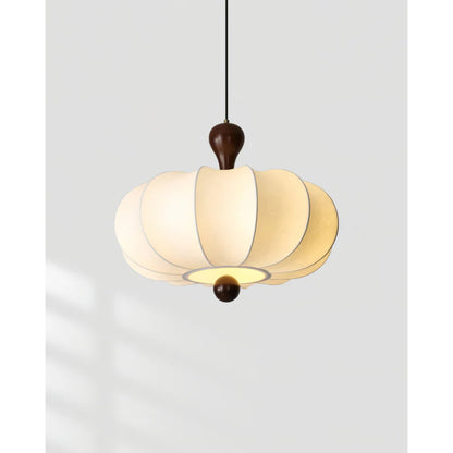 Fabric Drum Pendant Ceiling Light with Wood Accent for Dining Room and Kitchen Island – Soft White Pleated Shade, Modern Minimalist Drop Fix