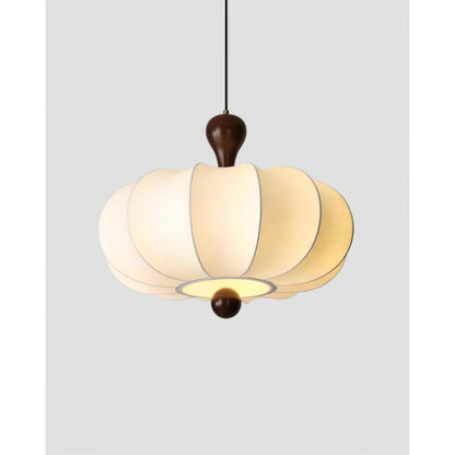 Fabric Drum Pendant Ceiling Light with Wood Accent for Dining Room and Kitchen Island – Soft White Pleated Shade, Modern Minimalist Drop Fix