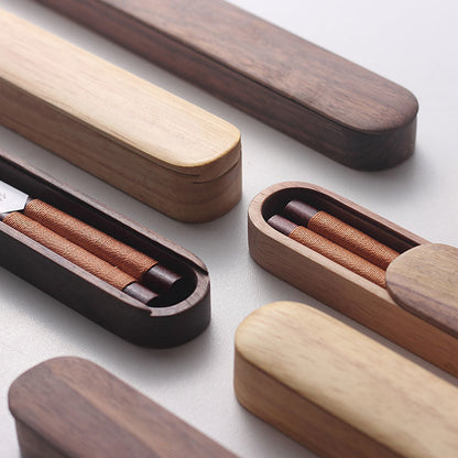 Premium Walnut Utensils for Asian Cuisine & Ramen Bowls – Artisan Wood Dining Tools with Presentation Case