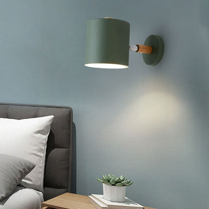 Sconce Light Fixture for Bedroom 5 in × 5.5 in Hardwired E26 Socket Wood Metal Accent Reading Nightstand Living Room Hallway Decor Contempor