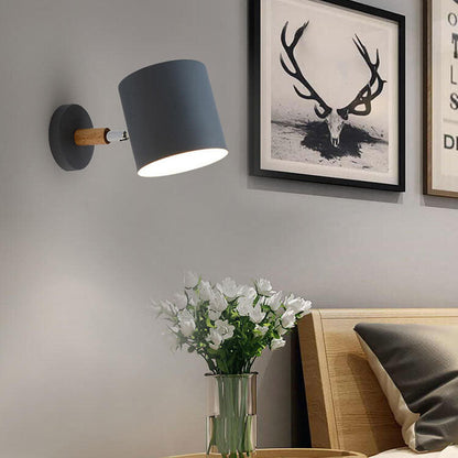Sconce Light Fixture for Bedroom 5 in × 5.5 in Hardwired E26 Socket Wood Metal Accent Reading Nightstand Living Room Hallway Decor Contempor
