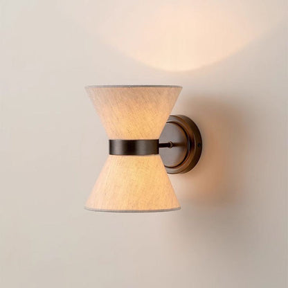 Fabric Shade Sconce Light 9.4 Inch Round for Bedrooms Hallways Entryways Modern Ambient G9 Socket Wall-Mount Fixture