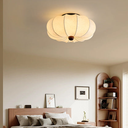 Flush Mount Fabric Ceiling Light White E27 Socket for Bedroom Living Room Hallway 108-161 sq ft Low Profile Ambient Lighting
