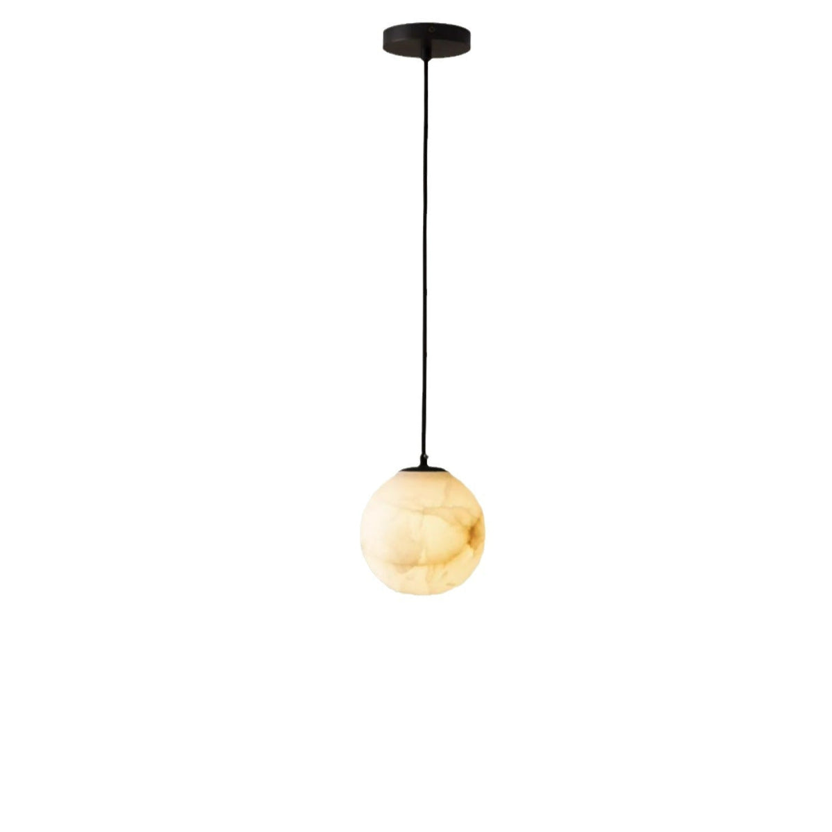 Hanging Ceiling Light Stone Globe 4-6 Inch Adjustable Cord Modern Minimalist Fixture for Bedroom Dining Room Kitchen Living Space Entryway