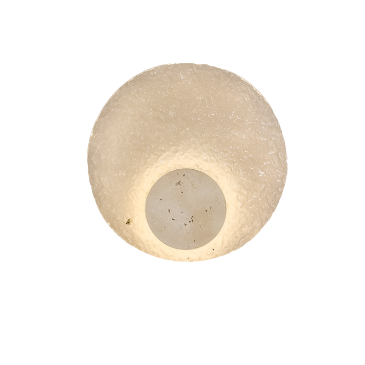 Circular Stone-Effect LED Sconce 12-Inch Diameter Flush-Mount Fixture for Hallways Bedrooms Living Rooms Modern Minimalist Design with Adjus