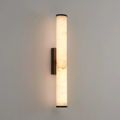 Vertical Stone & Metal Sconce with Soft LED Glow for Bedrooms, Hallways, and Living Rooms – Uplight Design to 31 Inches
