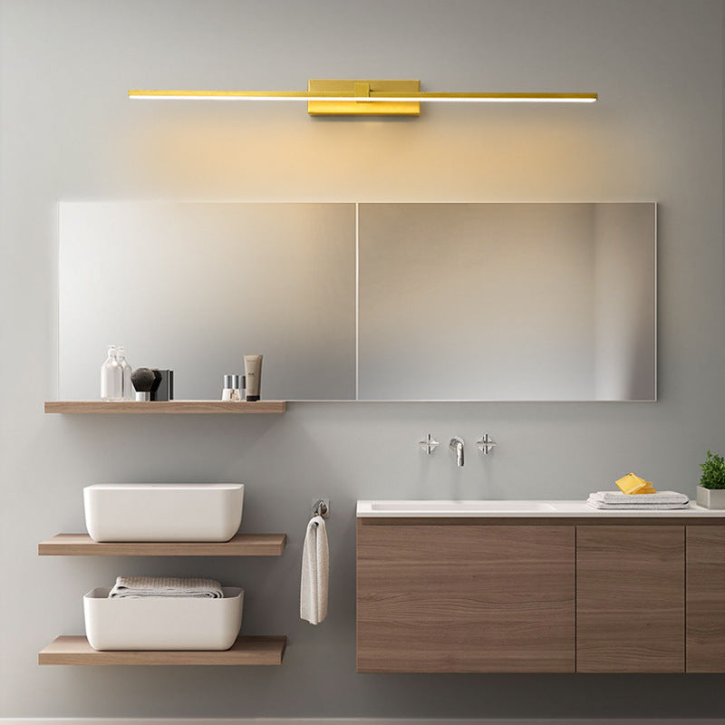 Hexagonal LED Vanity Light for Bathroom Mirror – Modern Linear Wall Mount Fixture in Gold, Black or White
