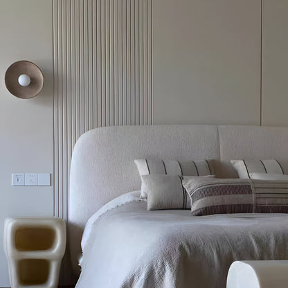 Round Glass Resin Wall Sconce White LED Fixture Bedroom Hallway Living Room Soft Glow Minimalist Mount Ambient Light for Home