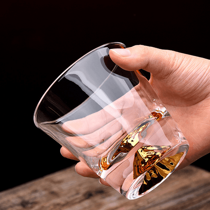 Cut Crystal Rocks Glass for Bourbon & Scotch – Japanese-Inspired Tumbler with Wood Gift Box for Home Bar & Entertaining