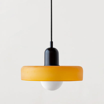 Handcrafted Art Glass Dome Pendant Light, Adjustable Modern Hanging Fixture for Dining Room Kitchen Island Living Room