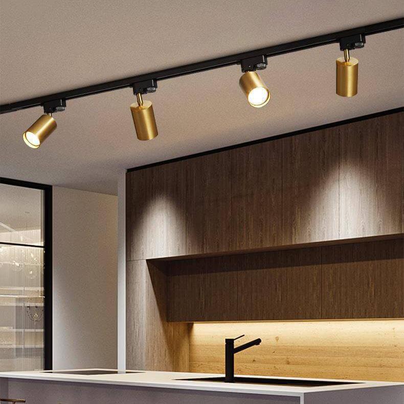 Adjustable LED Track Lighting 3-Head Directional Ceiling Spotlight Metal Rail Fixture for Kitchen Living Room Bedroom Modern Home