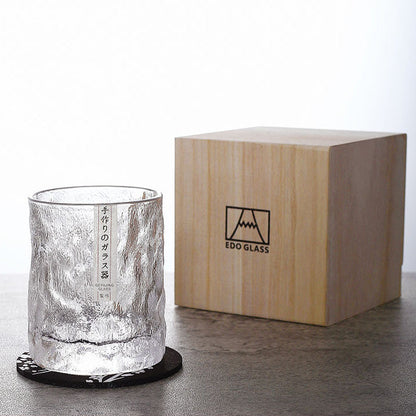 Hand-Cut Crystal Whiskey Glass with Geometric Faceted Design for Spirits & Bourbon