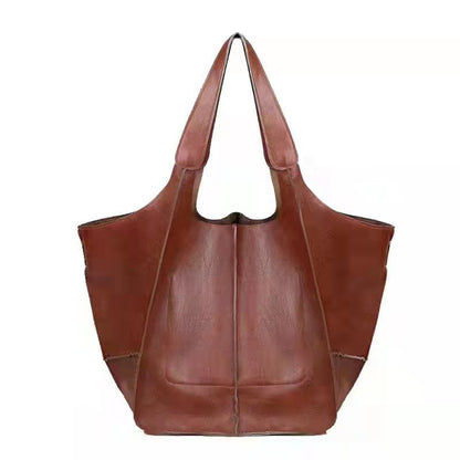 Vegan Leather Shoulder Bag – Lightweight Everyday Tote with Spacious Interior for Work, Travel & Shopping
