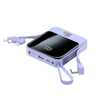 Portable Charger with Built in Cables, Portable Power Bank with LCD Display, 10000 to 30000mAh Battery Pack for Travel