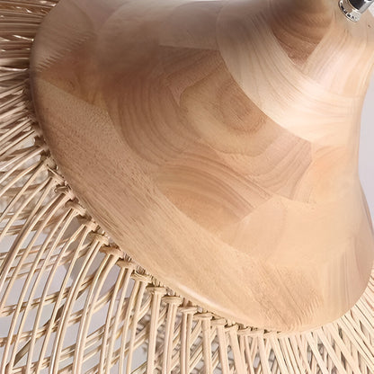 Woven Bamboo Hanging Light 24 Inch Natural Shade Adjustable Cord E26 Socket Boho Farmhouse Ceiling Fixture for Dining Room Kitchen Island Li