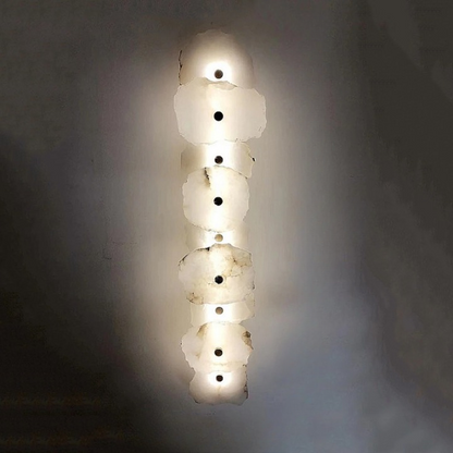 Stone Sconce Light LED Warm Glow for Stairs Entryway Vertical Mount Accent Fixture 5-Inch Contemporary Wall Lighting for Narrow Spaces