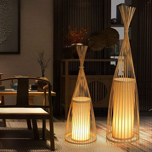 WOVENLUME – Bamboo Floor Lamp for Warm Natural Ambience