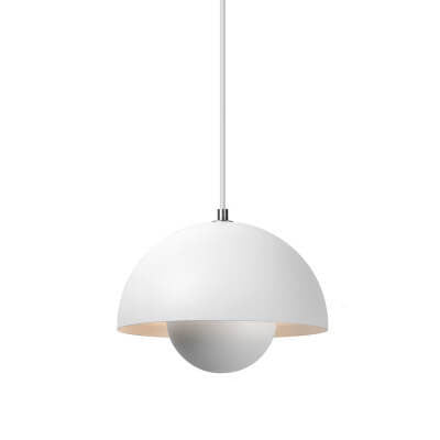 Half-Dome Metal Pendant Light – Scandinavian Minimalist Hanging Ceiling Fixture for Dining Room, Kitchen Island & Living Room