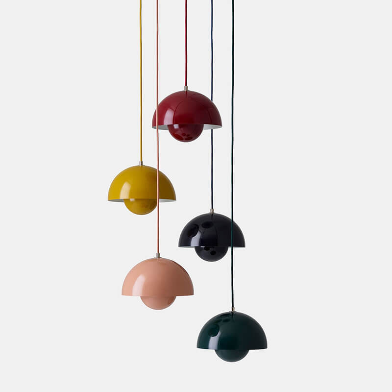 Half-Dome Metal Pendant Light – Scandinavian Minimalist Hanging Ceiling Fixture for Dining Room, Kitchen Island & Living Room