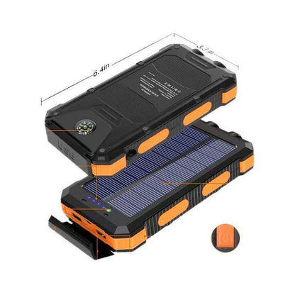 EcoCharge | Portable Solar Power Bank with Integrated Plug for Outdoor Adventures