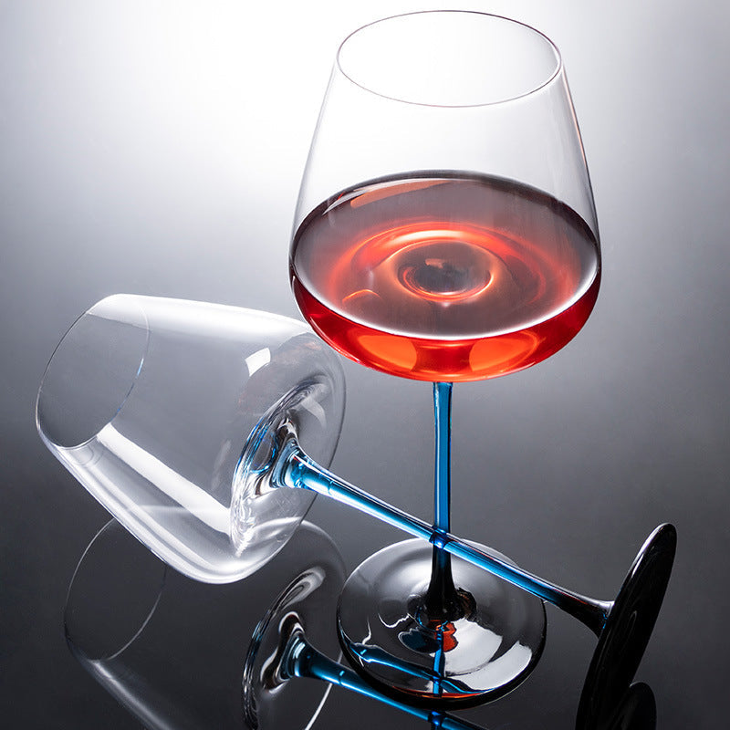 Hand-Painted Stemmed Aerating Decanter & Glassware Set for Red Wine Service | Home Bar & Dining Collection