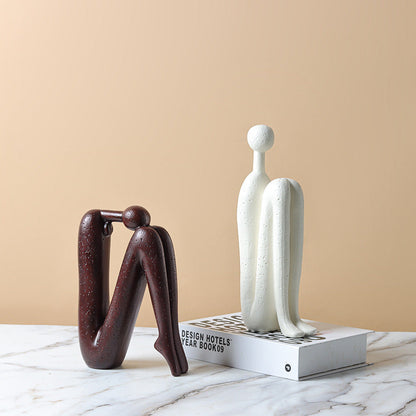 Sculptura Modern Bookends - White Porcelain, Decorative Sculptural Design