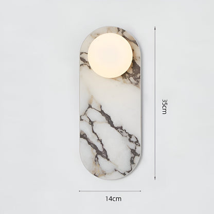 Sculptural Stone & Glass Sconce Light with Warm LED Glow for Hallway Living Room Bedroom Entryway Interior Accent Lighting Modern Minimalist