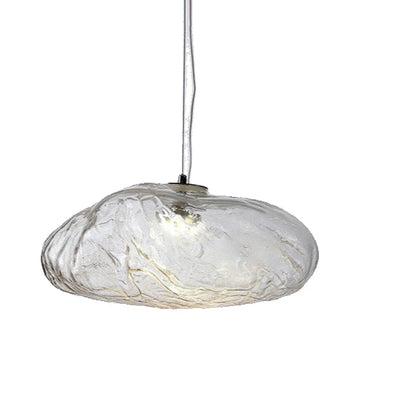Glass Hanging Lamp Organic Shape Warm Diffused Glow for Kitchen Island Dining Table Sculptural Overhead Fixture Modern Home Lighting