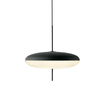 Hanging Ceiling Fixture 20 Inch Round Metal Shade Black for Kitchen Island Dining Room Modern Minimalist Adjustable Height E27 Socket Overhe
