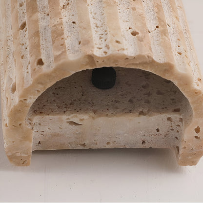 Travertine Sconce Fixture 6.5 Inch Bidirectional Illumination Indoor Outdoor Corridor Entry Facade Architectural Hardscape Garden Terrace Co