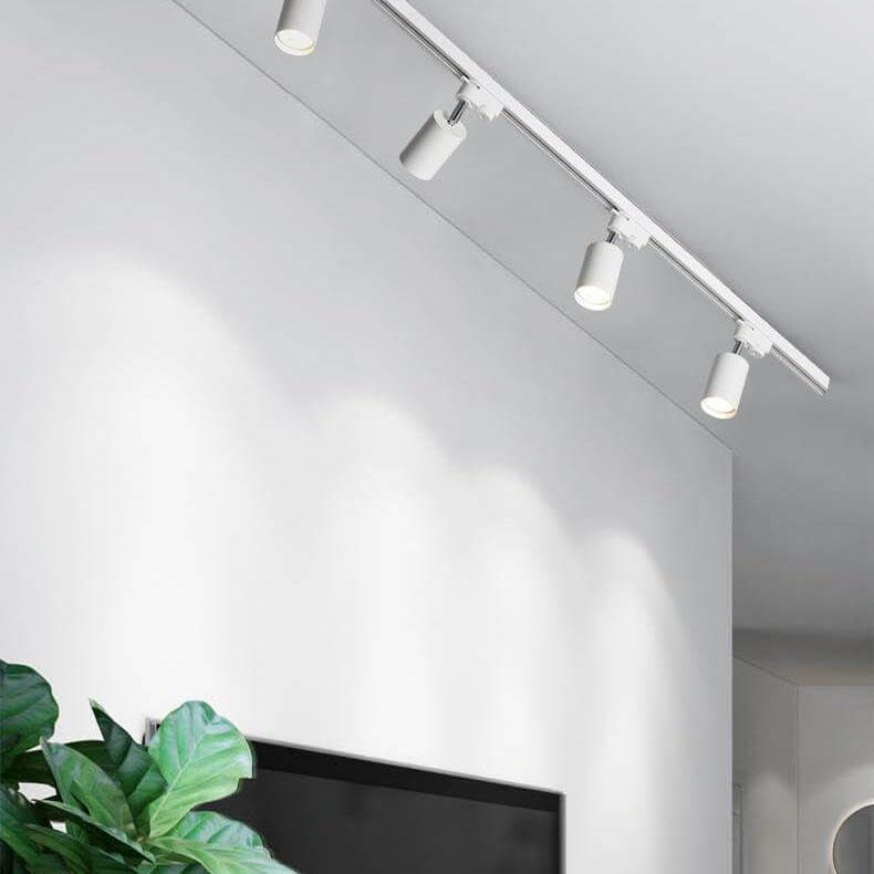Adjustable LED Track Lighting 3-Head Directional Ceiling Spotlight Metal Rail Fixture for Kitchen Living Room Bedroom Modern Home